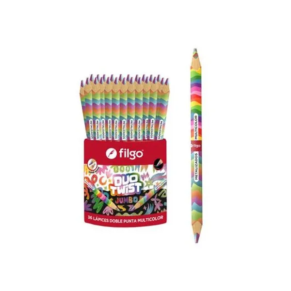 Lápiz multicolor jumbo duo twist tubo x36 unidades Filgo