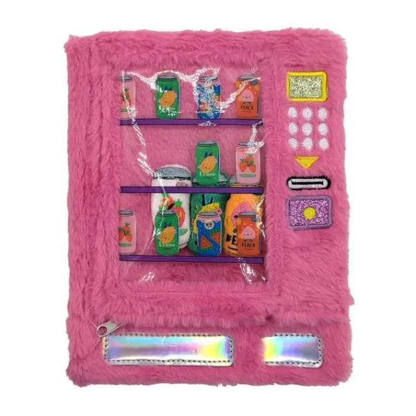 Cuaderno plush a5 rayado con mini peluches soda machine