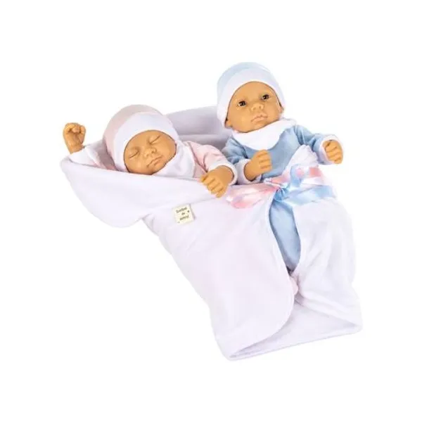 Bebé de plastisol mellis rafa y marti con dni y librito 25 cm casita