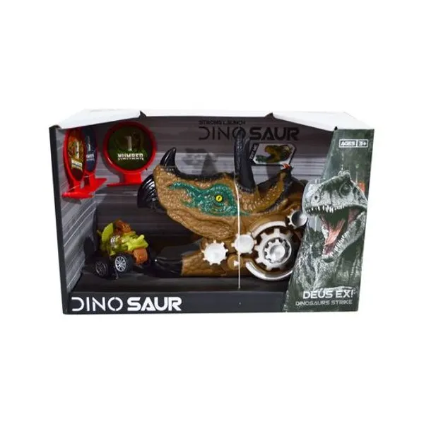 Lanza autos dinosaurio en caja 25.5x16x11 cm