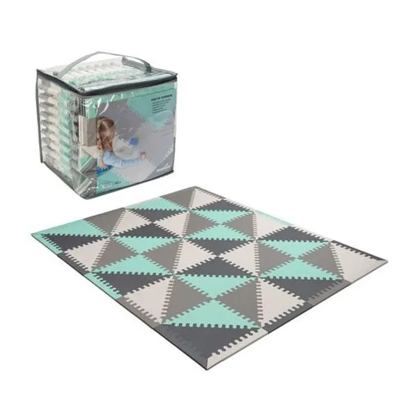 Piso de goma eva nordico triangular menta 72 piezas de 32x32 cm 12 mm multieva