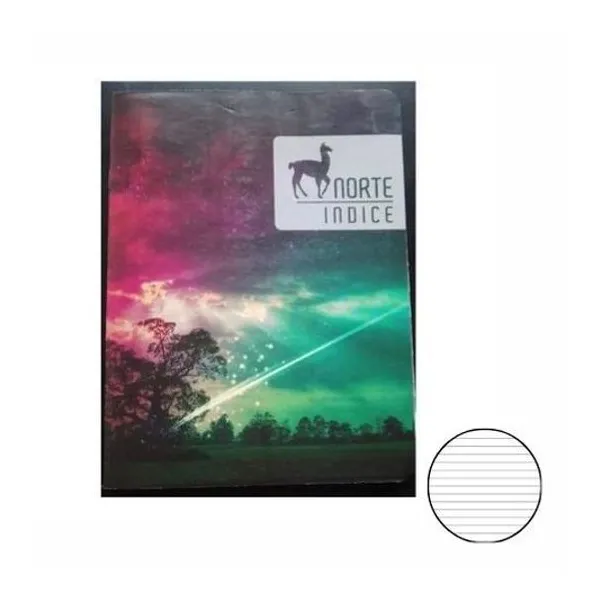 Cuaderno 16x21 cm rayado tapa flexible con índice 45/50 hojas modelos surtidos norte
