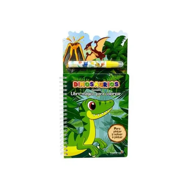 Libro mágico para pintar con agua dinosaurios: geniales 14x27 cm
