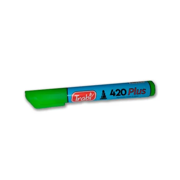 Marcador trabi 420 al agua para red.caja x12 unid.verde