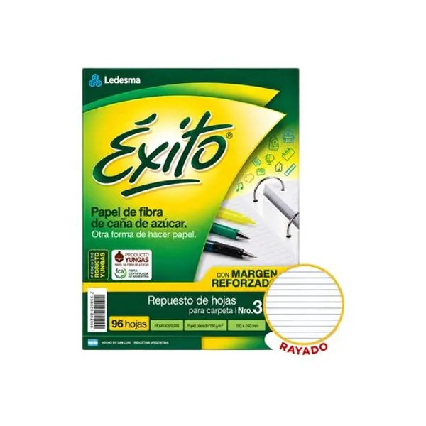 Repuesto carta rayado 96h m/reforzado Éxito