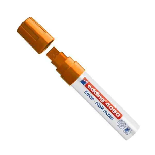 Marcador Edding e 4090 para vidrio fluo naranja