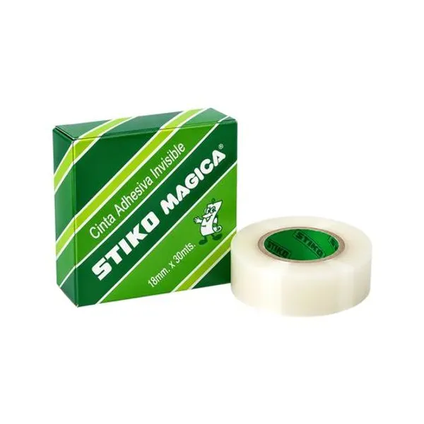 Cinta adhesiva invisible mágica 18mmx30 mts caja x1 stiko