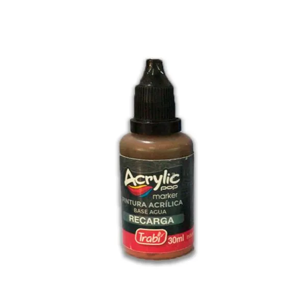 Tinta trabi para marcador acrylic pop al agua 30 mlmarron