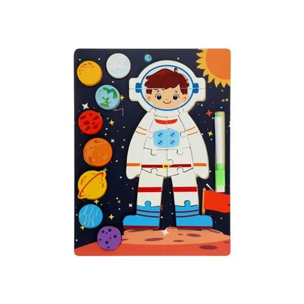 Puzzle encastre con pizarra espacio 30x22 cm x1 modelos surtidos