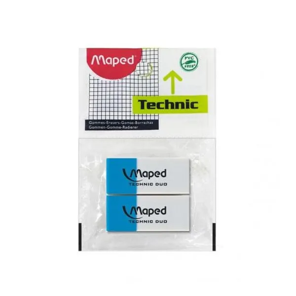 Goma de borrar technic duo az/bc en bolsa x2 Maped