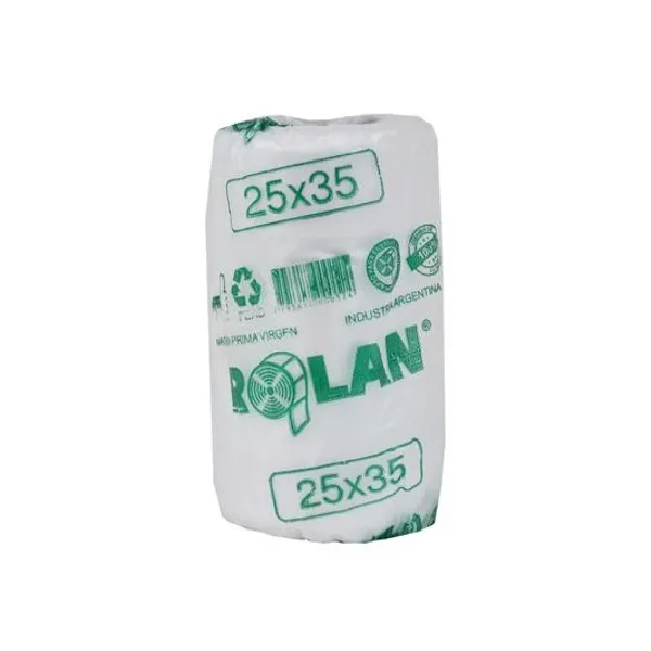 Bolsa arranque 25x35 cm rolan verde calidad 9000 bobina 750 g rolanplast