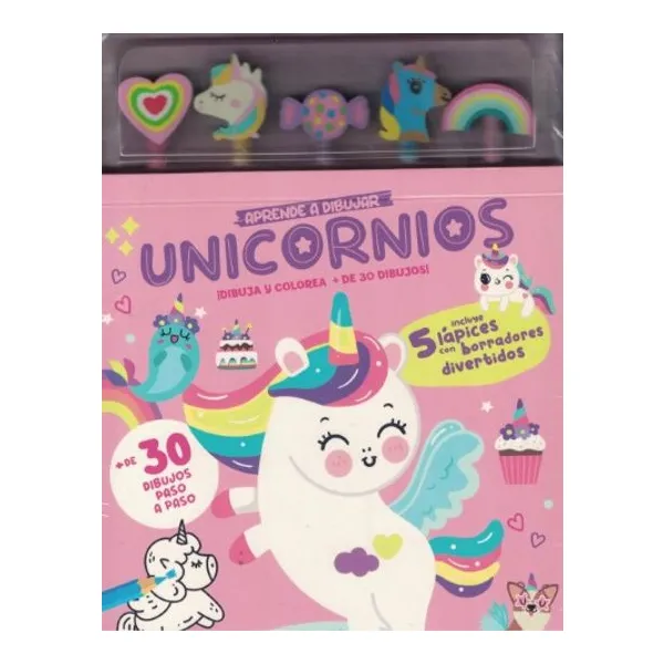 Aprende a dibujar unicornios. lápices y gomitas
