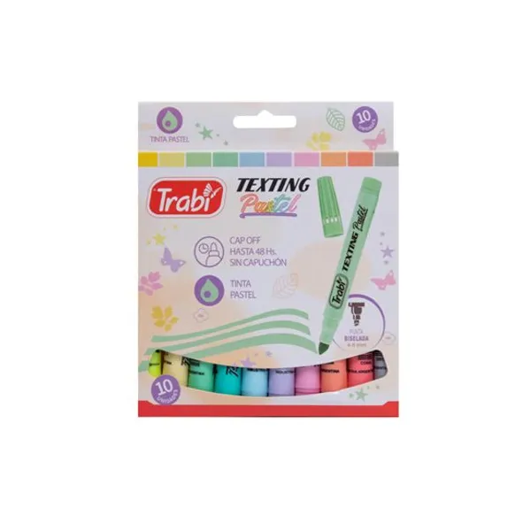 Resaltador trabi texting pastel x10 colores surtidos