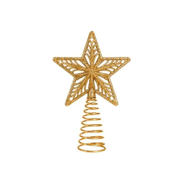 Puntal estrella calada dorada 12x17 cm x1