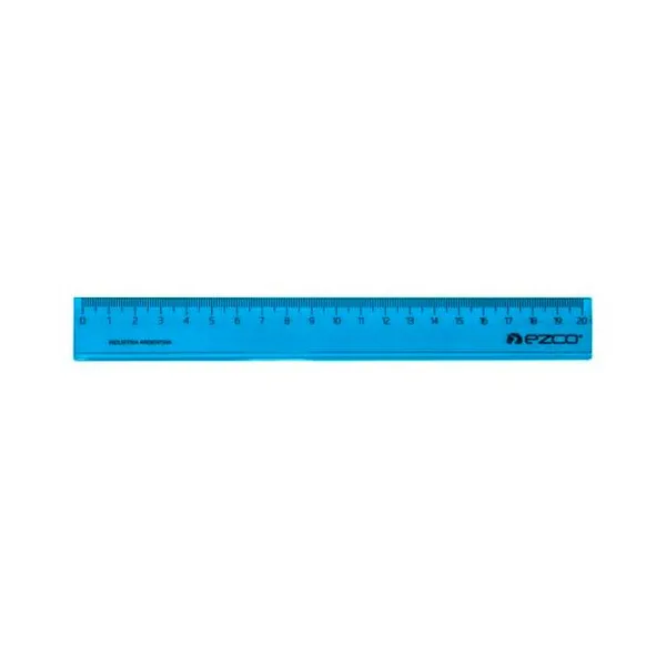 Regla 20 cm acrilica azul x unidad Ezco