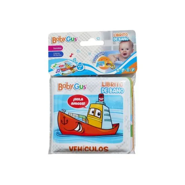 Libro para baño con sonido vehiculos 10x8 cm