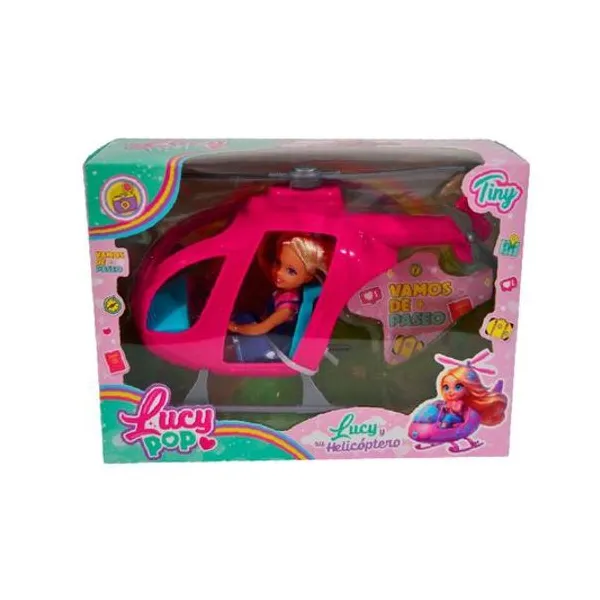Muñeca lucy pop con helicóptero en caja 25x19x10 cm