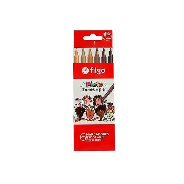 Marcador escolar piel Pinto 2220 caja x6 Filgo