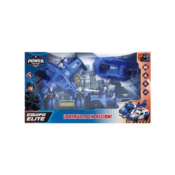 Set de vehiculos de policia en caja 50x29x11 cm