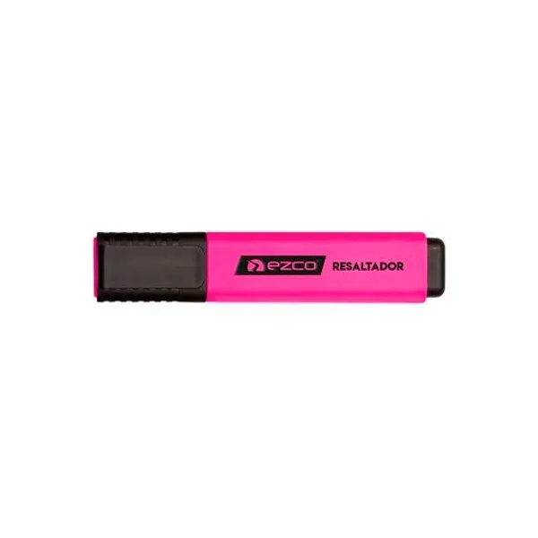 Resaltador chato neon rosa caja x12 Ezco