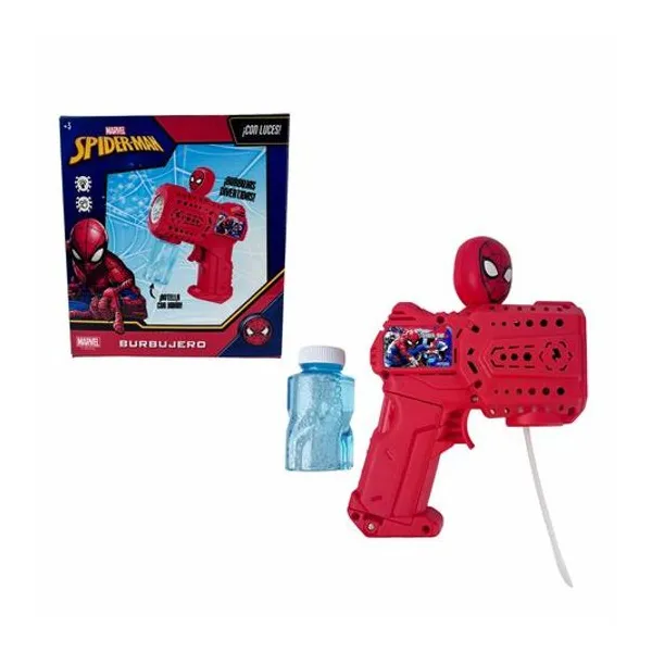 Burbujero a pila con luces Spiderman en caja 15x13x6 cm