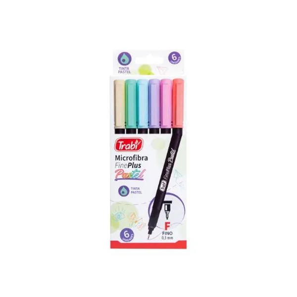 Microfibra trabi fine plus pastel x6 colores surtidos