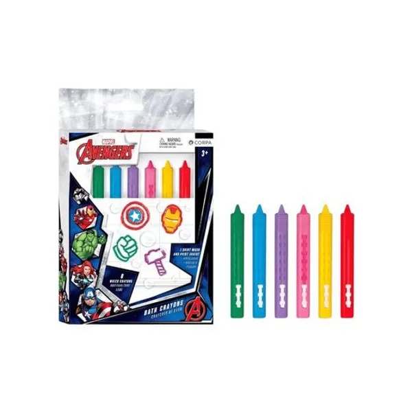 Crayones para baño Avengers x6 en caja 12x19 cm