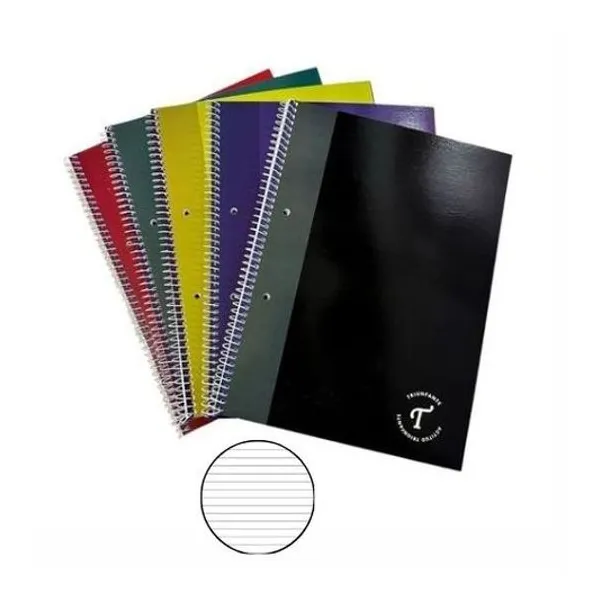 Cuaderno 22x29.4 cm rayado 42 hojas tapa flexible con espiral divididos Triunfante