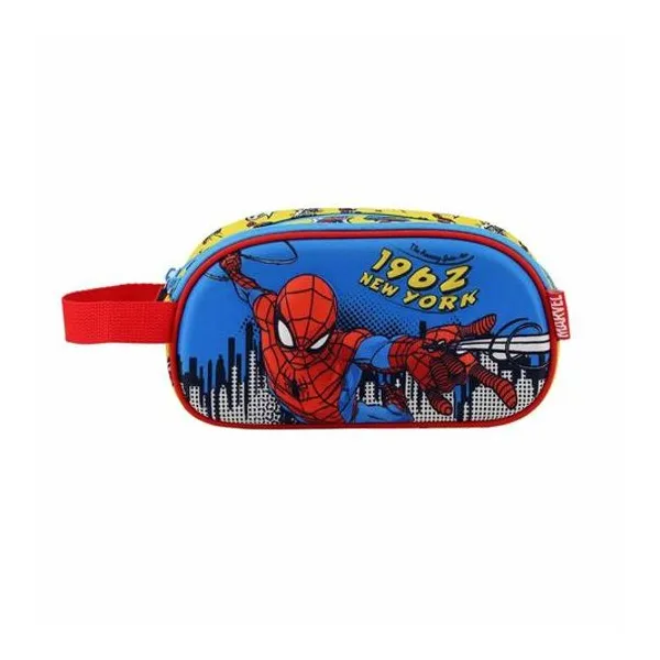Cartuchera 2 cierres Spiderman 3d 24x12x7 cm