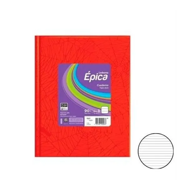 Cuaderno 19x24 rayado 100h t/d araña rojo epica