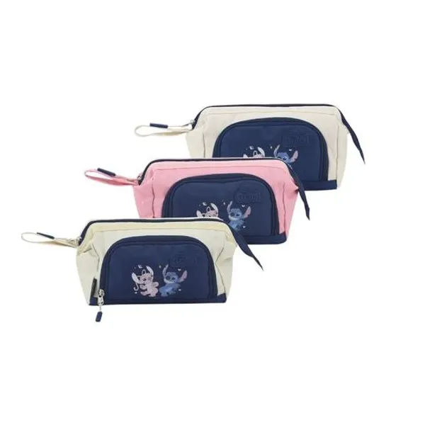 Cartuchera 2 cierres Disney Stitch 13x25x9 cm x unidad colores surtidos lsyd