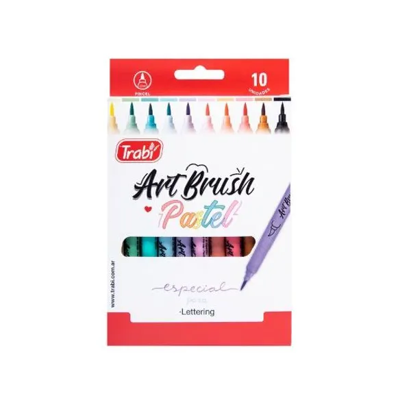 Marcadores trabi art brush (pincel) al agua pastel x10 col.surtidos