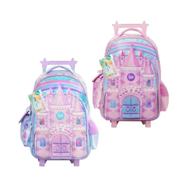 Mochila 18" con carro magic footy con bolígrafos x1 colores surtidos