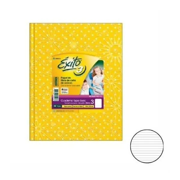 Cuaderno 19x24 rayado t/d univ lunar amarillo 48h Éxito