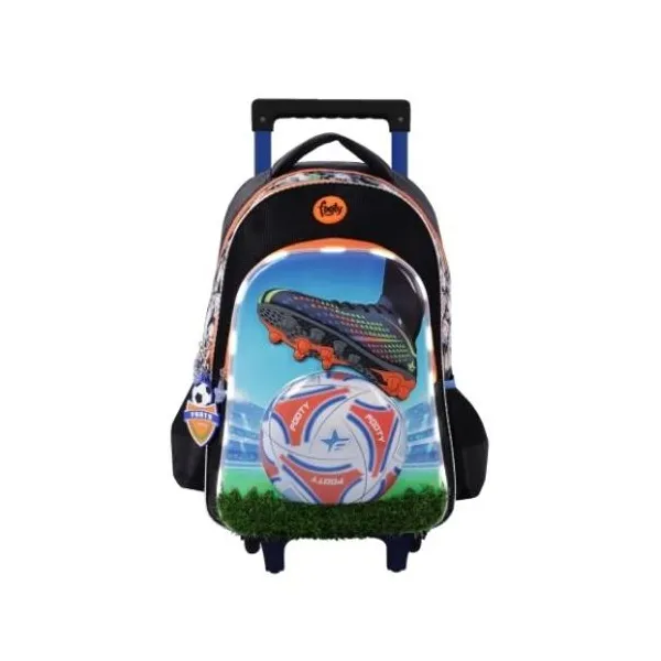 Mochila con carro 18" footy champion league con luz