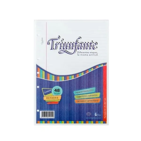 Repuesto Triunfante tamaño a4 x48 hs.ray. 90 g