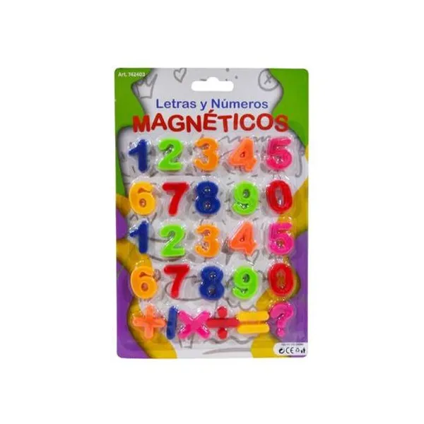 Números magneticos 2.4 cm en blister 14.5x21.5 cm