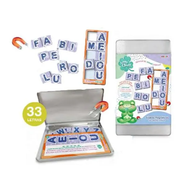 Sílabas magneticas - incluye 1 tablero de juego con 33 letras imantadas