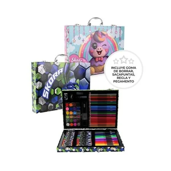 Set de Arte 110 piezas en valija 35.3x25.3x5.4 cm x1 modelos surtidos Skora