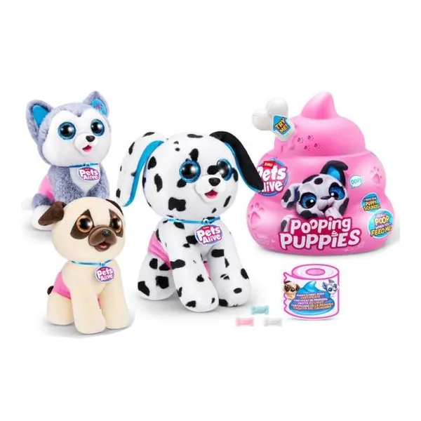 Alive pets pooping puppies huevo sorpresa interactivo 30 cm- 3 modelos surtidos