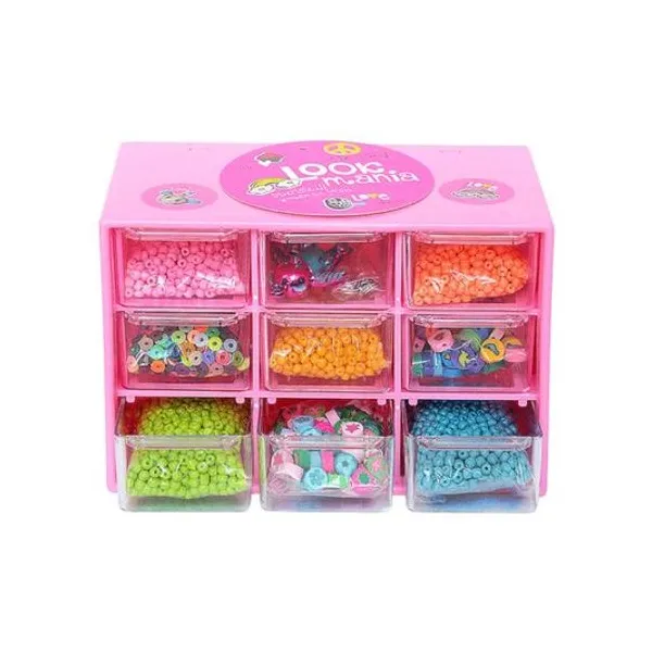 Set para armar bijou en cajonera 18x11.5x9.5 cm colores surtidos lookmania