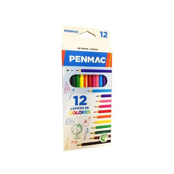 Lápiz de color largo caja x12 penmac