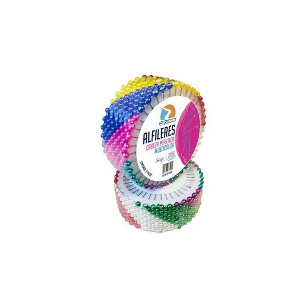 Alfileres cbza/plástica color 40 u x12 discos Ezco