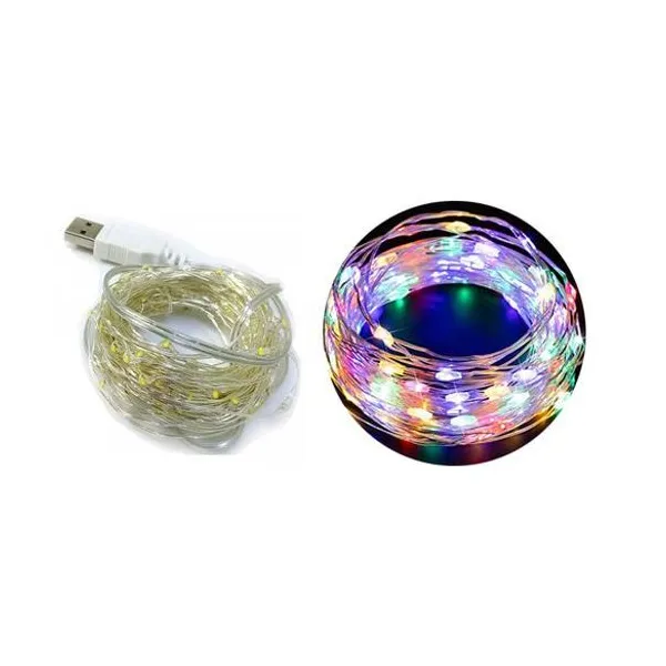 Luces led alambre x100 10 metros usb modaled - sf