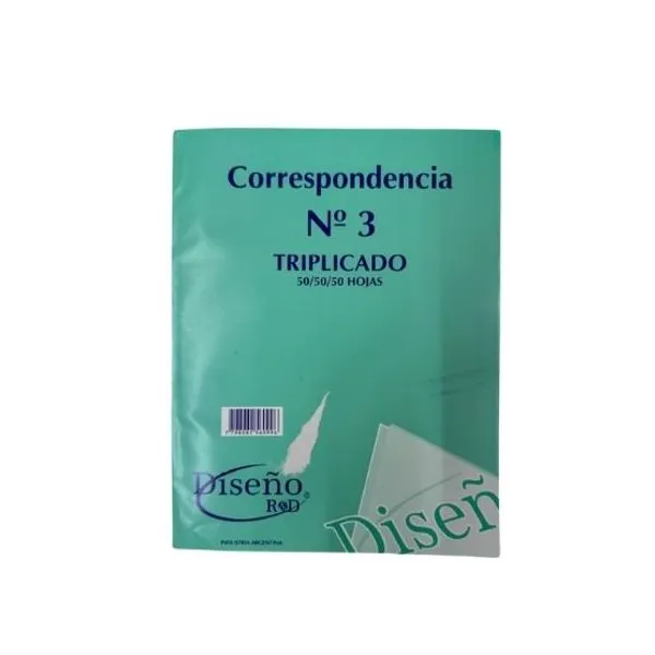 Talonario correspondencia diseño triplic.n.° 3 22 x28.