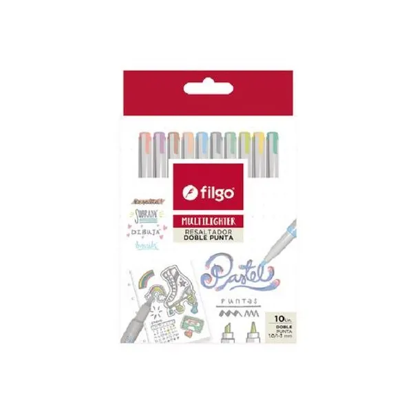 Resaltador doble punta pastel multilighter caja x10 f