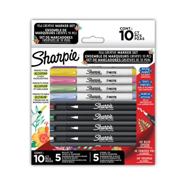 Set Sharpie marcadores acrílicos + resaltadores s-note x10 unid.