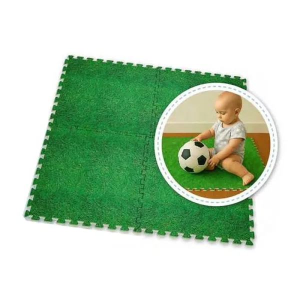 Pisos de goma eva. 4 baldosas encastrables 60x60 cm simil cesped