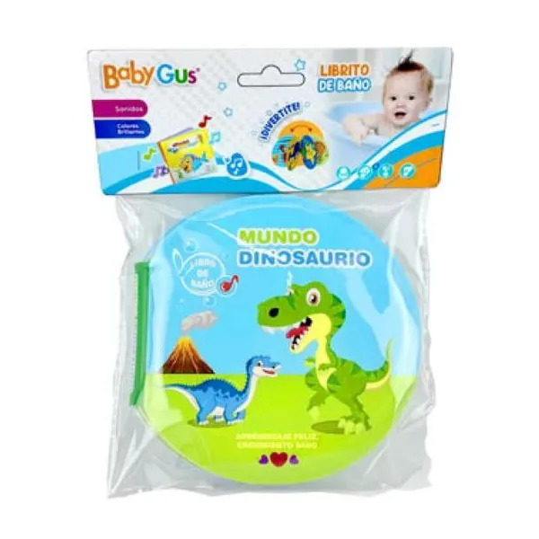 Librito didáctico para baño mundo dino baby gus 20 x17 x3 cm