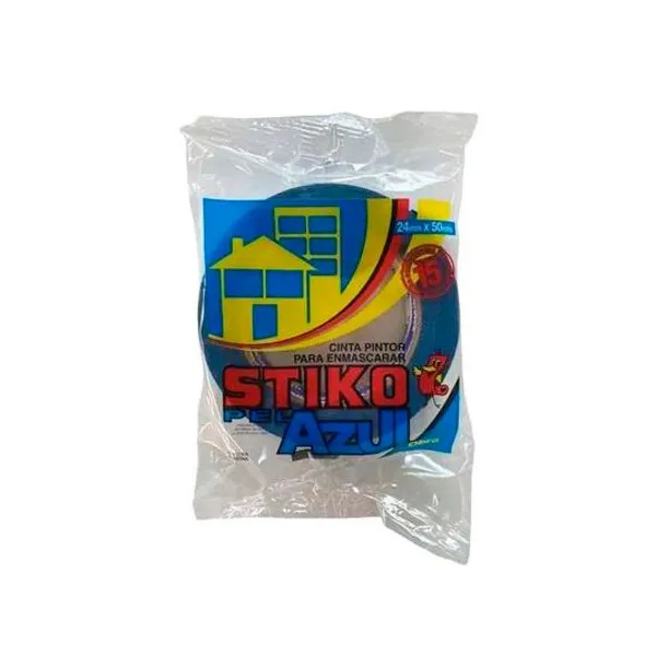 Cinta de papel azul 24mmx50 mts x1 unidad stiko